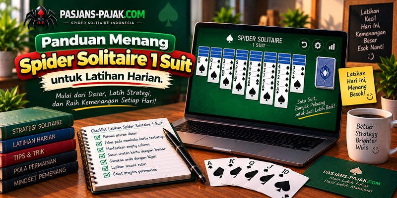 Panduan Menang Spider Solitaire 1 Suit untuk Latihan Harian